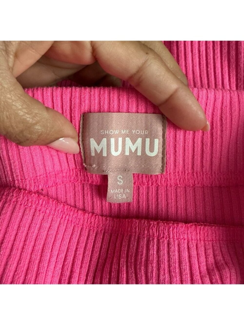 Show Me Your Mumu Elle Maxi Skirt Hot Pink Rib Knit Barbiecore Size S - Picture 5 of 6